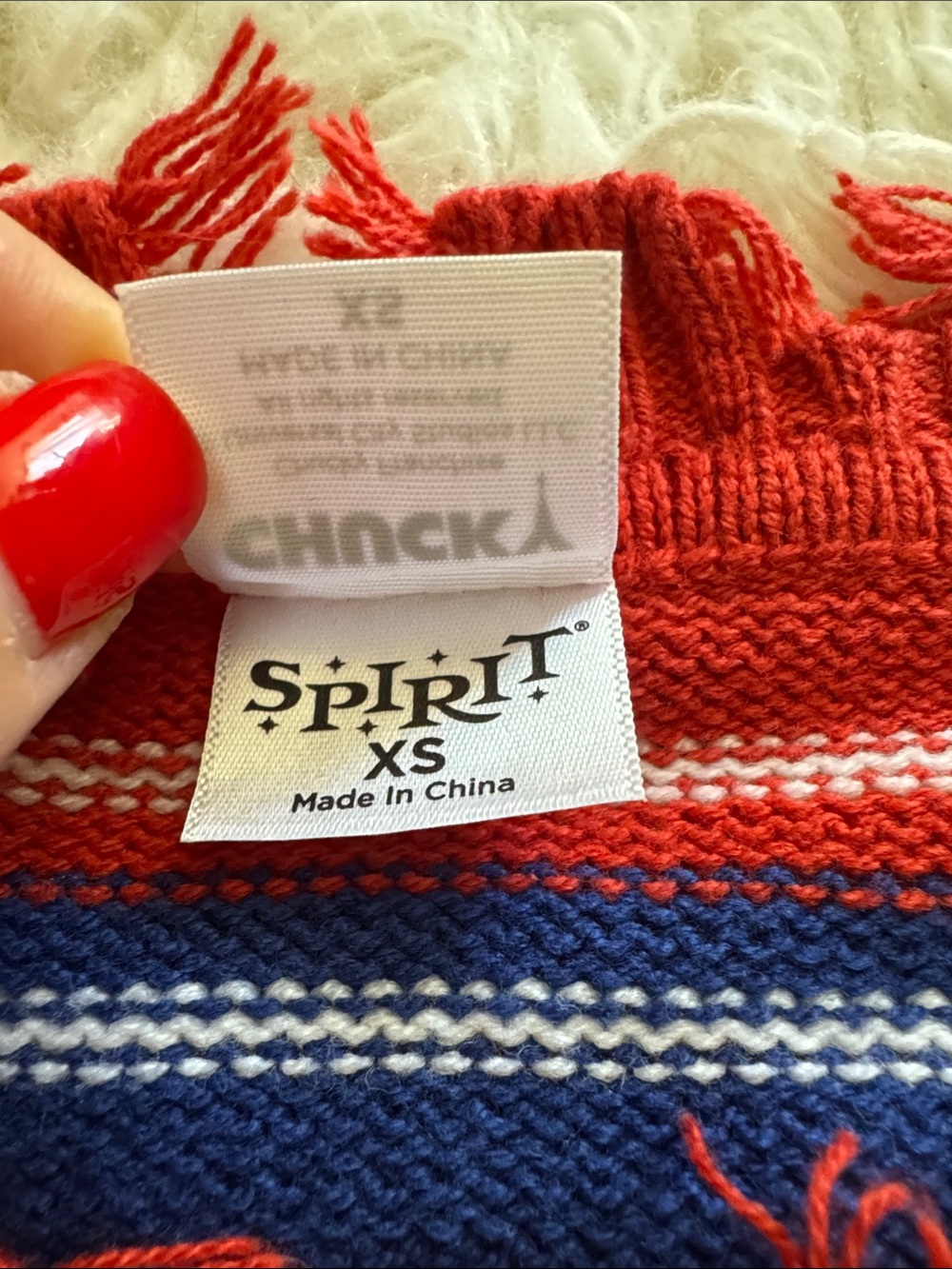 Chucky/ spirit XS women crop Multicolor Stripe Sweater - - Picture 4 of 5